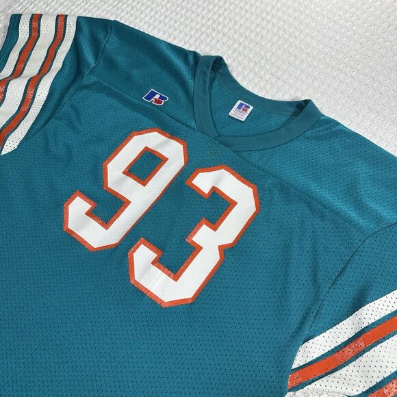Vintage Dolphins Football Jersey Russell Athletic Youth XL Made In USA 90s Rare - Picture 1 of 10